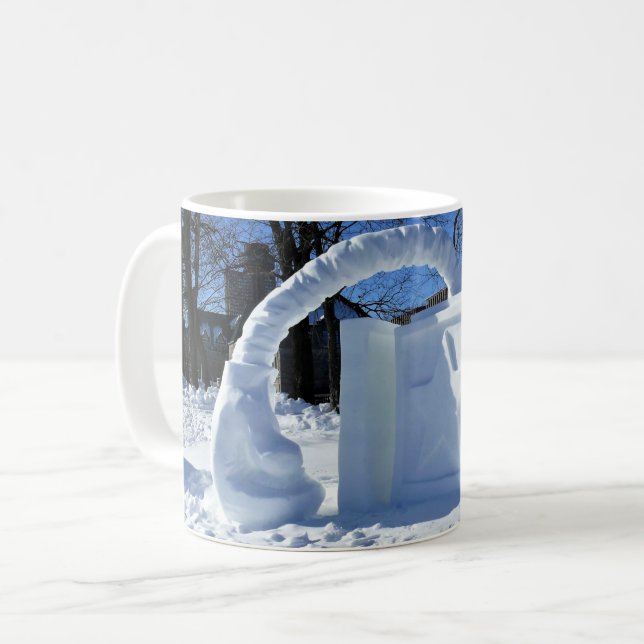 Caneca De Café Escultura de neve, Quebec, Canadá (Frente Esquerda)