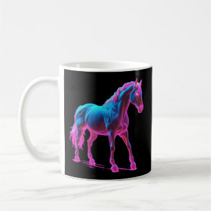 Caneca De Café Escultura Neon Light Horse