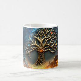 Caneca De Café Esfera da Vida – A Árvore do Mundo Dourada. 