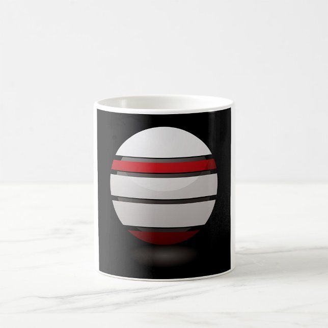 Caneca De Café Esfera Geométrica Abstrata Vermelha Branca Preta (Criador carregado)