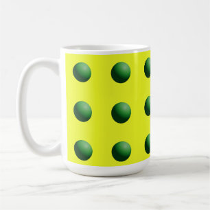 Caneca De Café Esferas Verdes sobre Amarelo