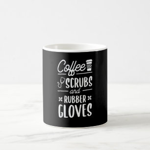 Caneca De Café Esfoliantes De Café E Luvas De Borracha Enfermeira