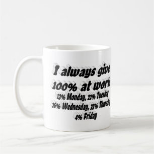 Caneca De Café Esforço de Trabalho Citação Engraçada Tipografia P