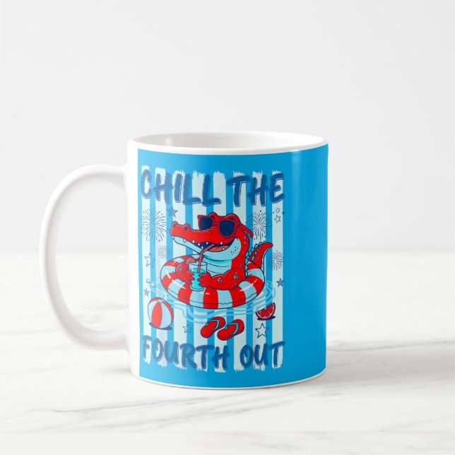 Caneca De Café Esfrie o Quarto Fora Piada Patriótico Jacaré 4º (Esquerda)