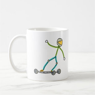 Caneca De Café Esk8 Stickman