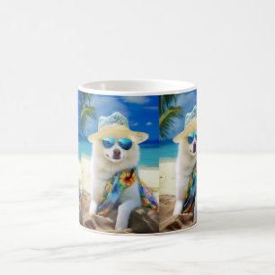 Caneca De Café Eskimo Americano na Praia, presente de verão para