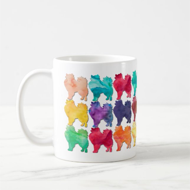 Caneca De Café Eskimo americano Rainbow Watercolor Design (Esquerda)