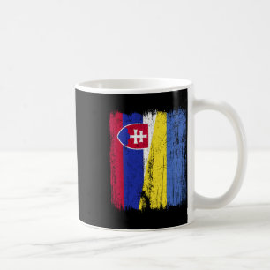 Caneca De Café Eslováquia Ucrânia Meia Bandeira Eslovaca Ucranian