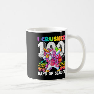 Caneca De Café Esmagados 100 Dias De Absorção Escolar De Unicórni