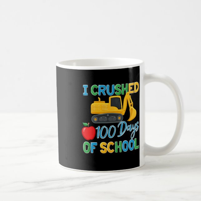 Caneca De Café Esmagei 100 Dias De Construção De 100 Pré-k Na Esc (Direita)