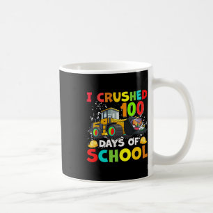 Caneca De Café Esmagei 100 Dias De Escavato De Construção Escolar
