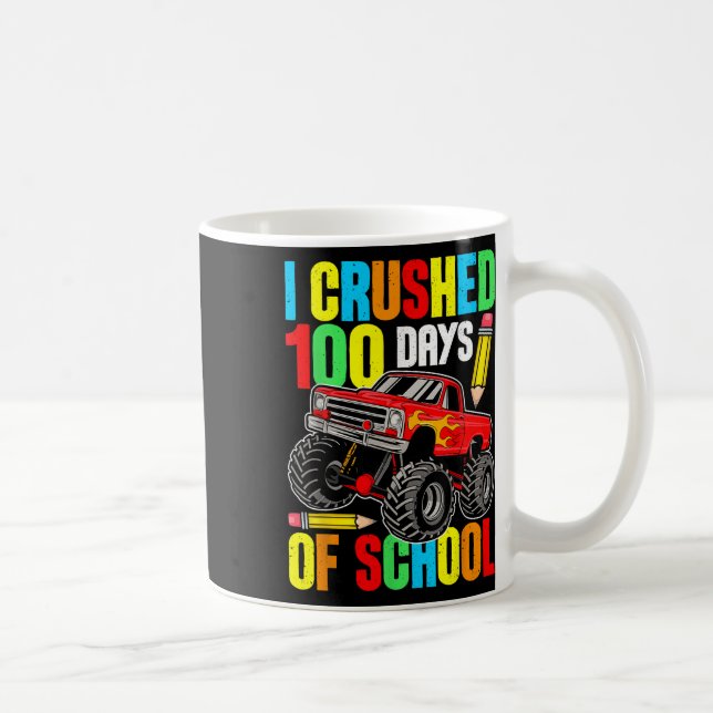 Caneca De Café Esmagei 100 Dias De Professora De Caminhões De Mon (Direita)