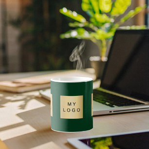 Caneca De Café Esmerald verde da floresta de logotipos comerciais