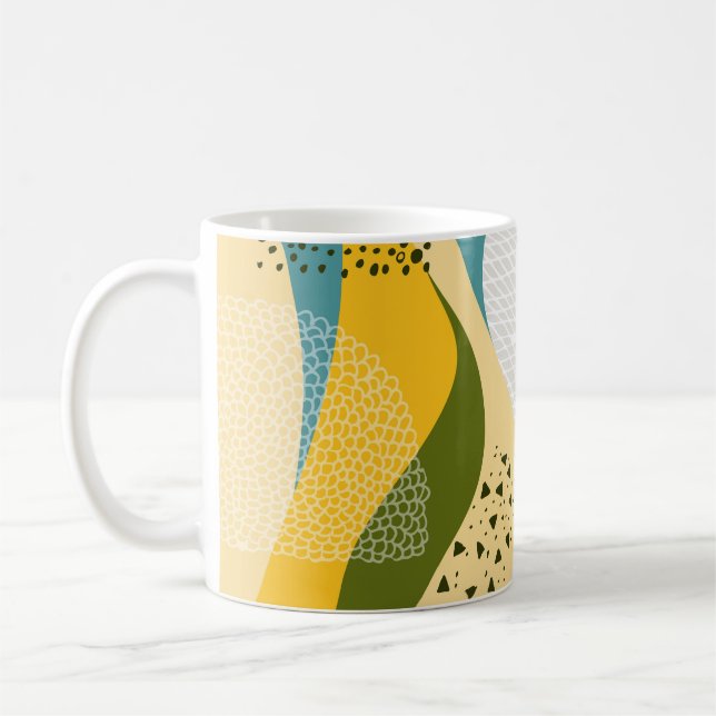 Caneca De Café Espaço abstrato: Ornamentos Suaves de Linha. (Esquerda)