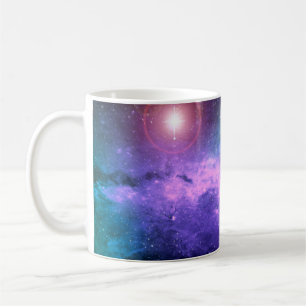 Caneca De Café Espaço colorido, surreal, mágico com o homem