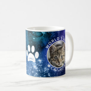 Caneca De Café Espaço de Foto de Pegadas da Melhor Mãe de Gato do