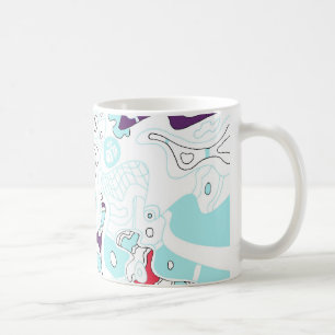 Caneca De Café Espaço Turquesa, Abstrato