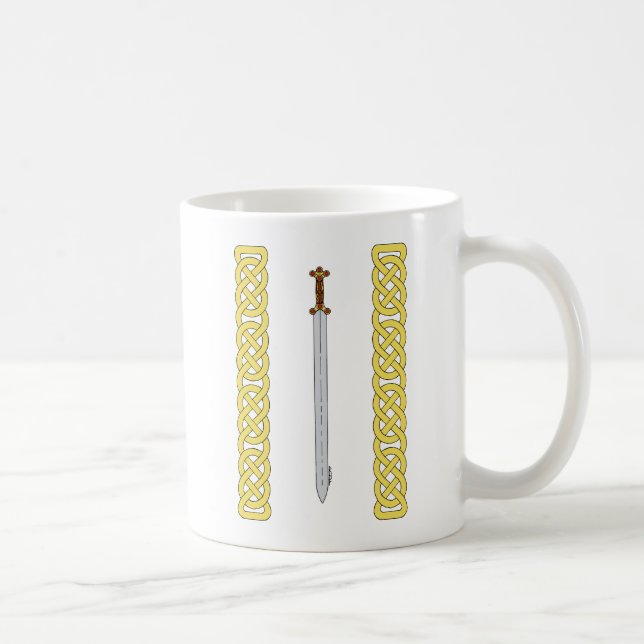 Caneca De Café Espada Celta Antiga e Knotwork (Direita)