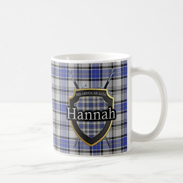 Caneca De Café Espadas cruzadas protetor do Tartan de Hannah (Direita)