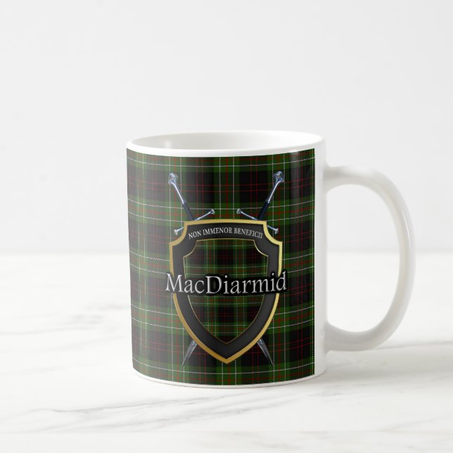 Caneca De Café Espadas cruzadas protetor do Tartan de MacDiarmid (Direita)