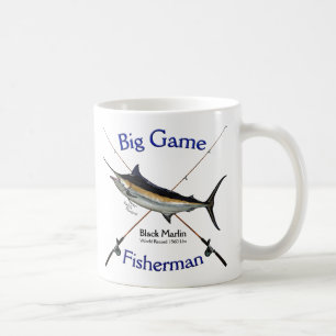 Caneca De Café Espadim preto do pescador do grande jogo
