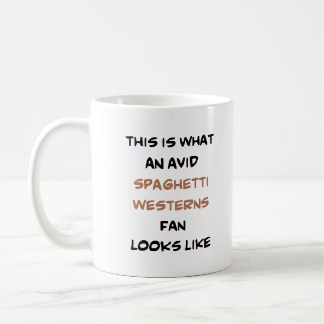 Caneca De Café espaghetti westerns fan2, ávido (Esquerda)