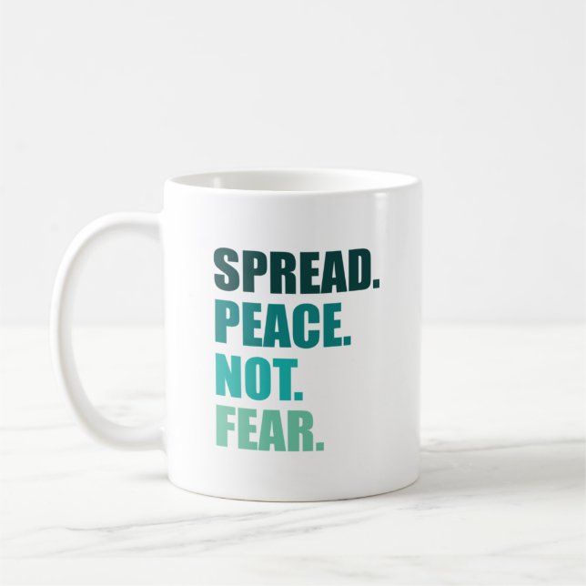 Caneca De Café Espalhar a paz sem temer o texto verde (Esquerda)