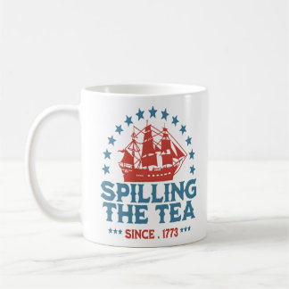 Caneca De Café Espalhar O Chá Desde 1773 Vermelho Branco Azul Fun