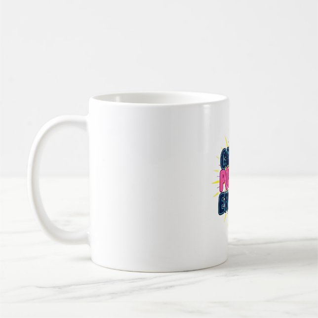 Caneca De Café Espalhe a alegria com a camiseta de Neon Sunburst (Esquerda)