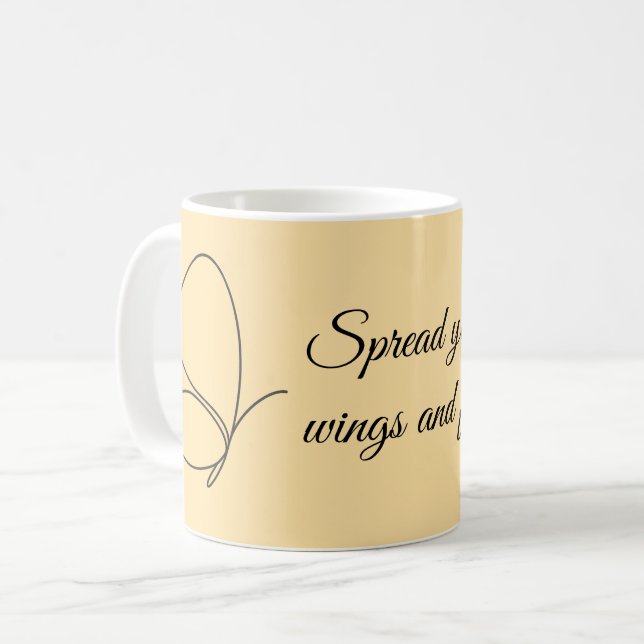 Caneca De Café Espalhe suas asas e voe — Borboleta (Frente Esquerda)