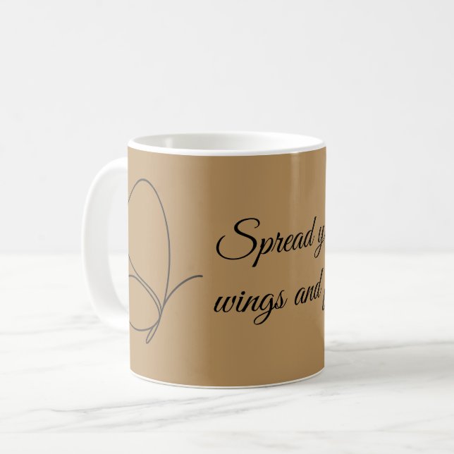 Caneca De Café Espalhe suas asas e voe — Borboleta (Frente Esquerda)