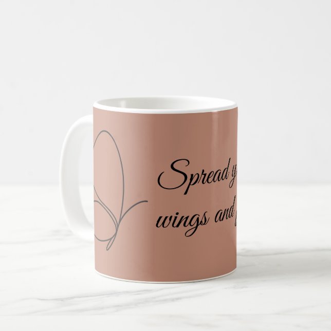 Caneca De Café Espalhe suas asas e voe — Borboleta (Frente Esquerda)