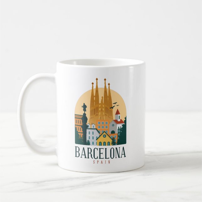 Caneca De Café Espanha de Barcelona Coffee Mug (Esquerda)