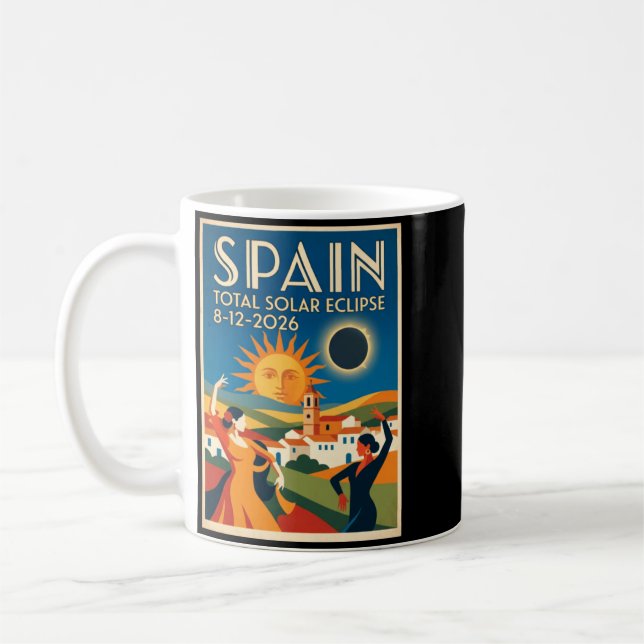 Caneca De Café Espanha Eclipse Total do Sol 2026 Agosto 12 Divert (Esquerda)