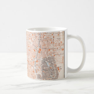 Caneca De Café Espanha: Mapa de Madrid, C1920