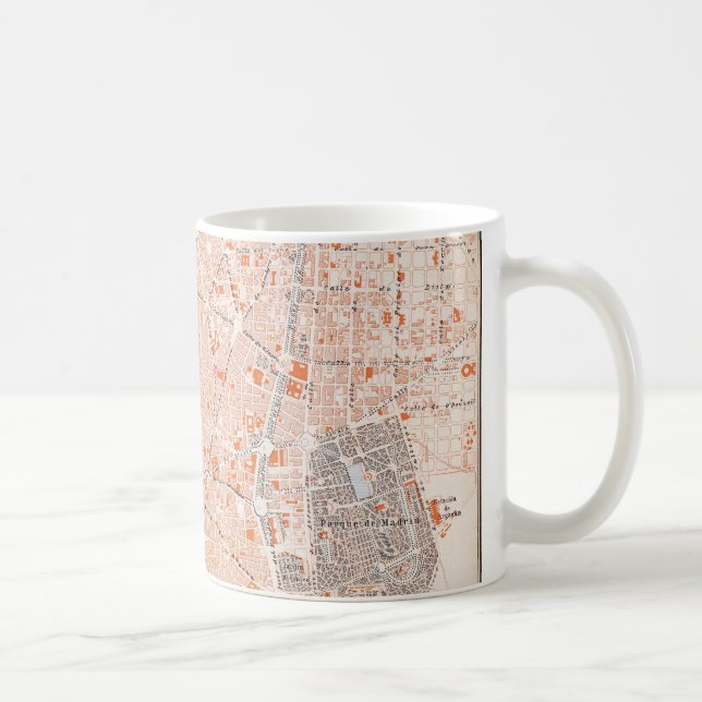 Caneca De Café Espanha: Mapa de Madrid, C1920 (Direita)