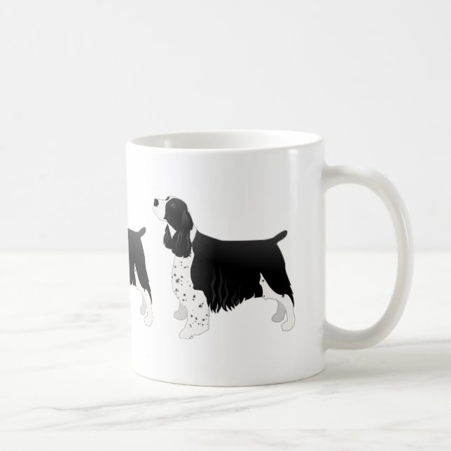 Caneca De Café Espanhol Springer Cachorro Básico Silhouette Preto (Direita)