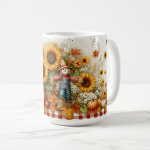 Caneca De Café Espantalho Bonito com Bombas e Flores