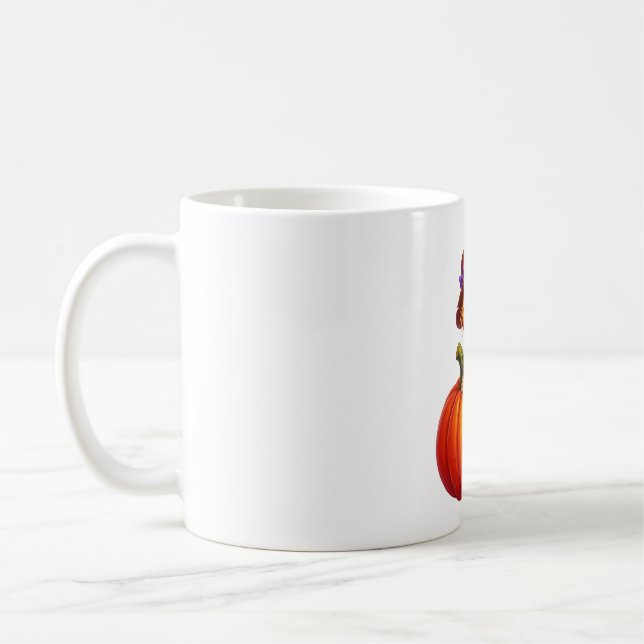 Caneca De Café Espantalho de Abóbora Iluminado (Esquerda)