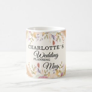 Caneca De Café Específico do cliente, floral "Wedding-Planning-Mu