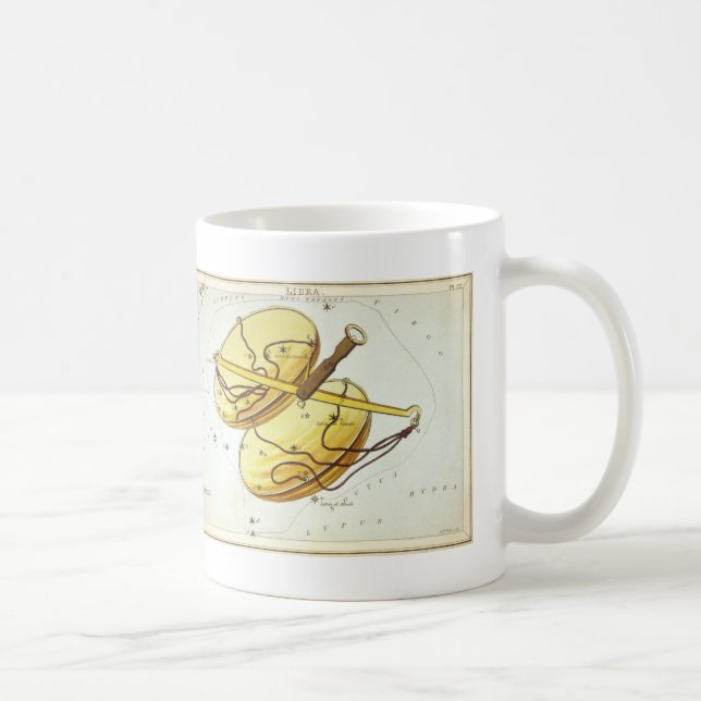 Caneca De Café Espelho de Urania, constelação de Vintage Libra (Direita)
