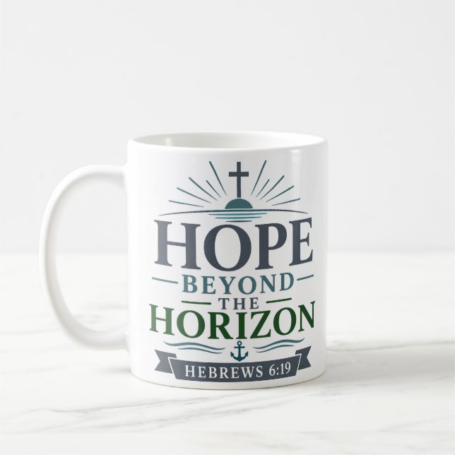 Caneca De Café Esperança Além do Horizonte Citação Espiritual Dev (Esquerda)