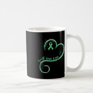 Caneca De Café Esperança ama sabedoria mental verde da fita