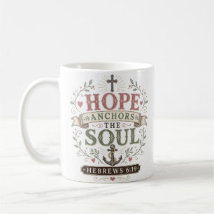 Caneca De Café Esperança Ancora a Alma Citação das Escrituras