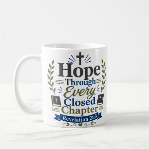 Caneca De Café Esperança Através da Citação Bíblica de Capítulo F