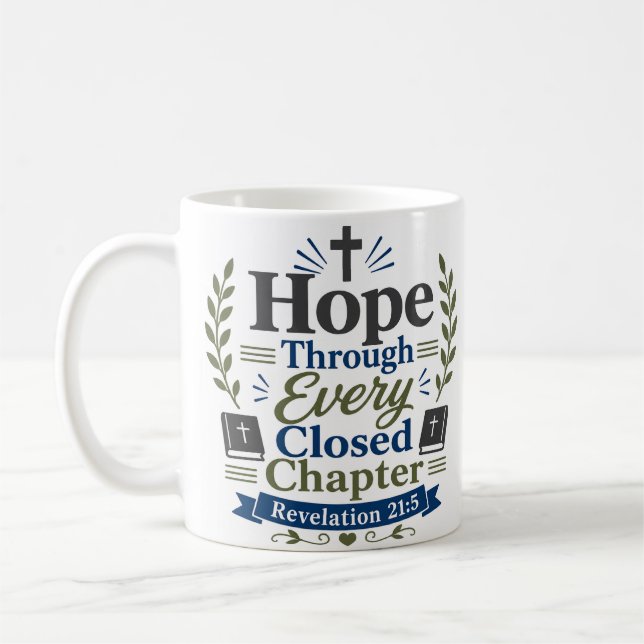 Caneca De Café Esperança Através da Citação Bíblica de Capítulo F (Esquerda)