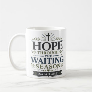Caneca De Café Esperança Através da Citação Matinal da Temporada