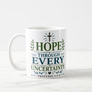 Caneca De Café Esperança Através da Incerteza Citação Religiosa d
