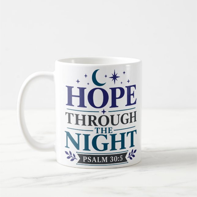 Caneca De Café Esperança Através da Noite Citação Cristã de Esper (Esquerda)
