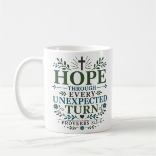 Caneca De Café Esperança Através de Cada Volta Inesperada Boho Cr